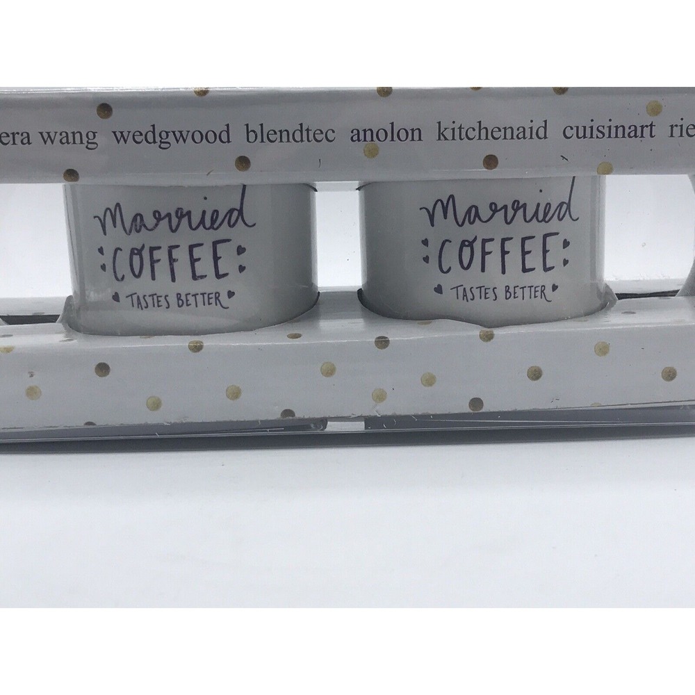 Bed Bath & Beyond Married‎ Coffee Mug Set Thank you Registry Gift Set New